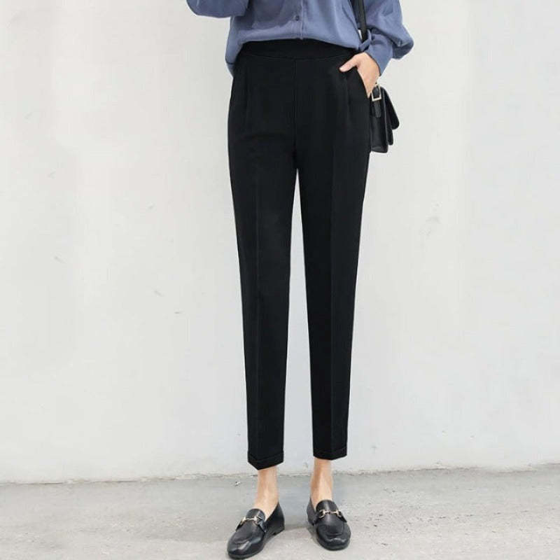 Summer Elastic Waist Office Harem Pants-Legletic