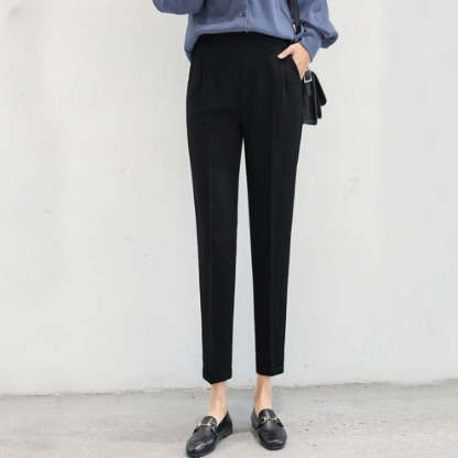 Elastic High Waist Pencil Trousers-Legletic