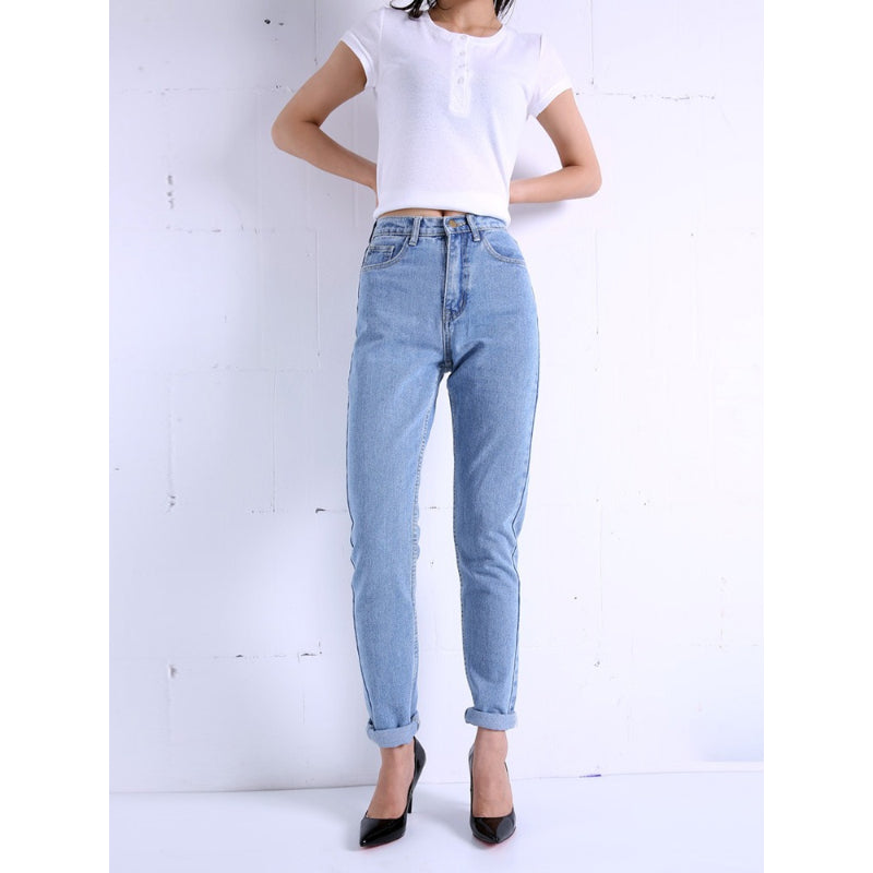 Women's Vintage High Waist Boyfriend Jeans-Legletic