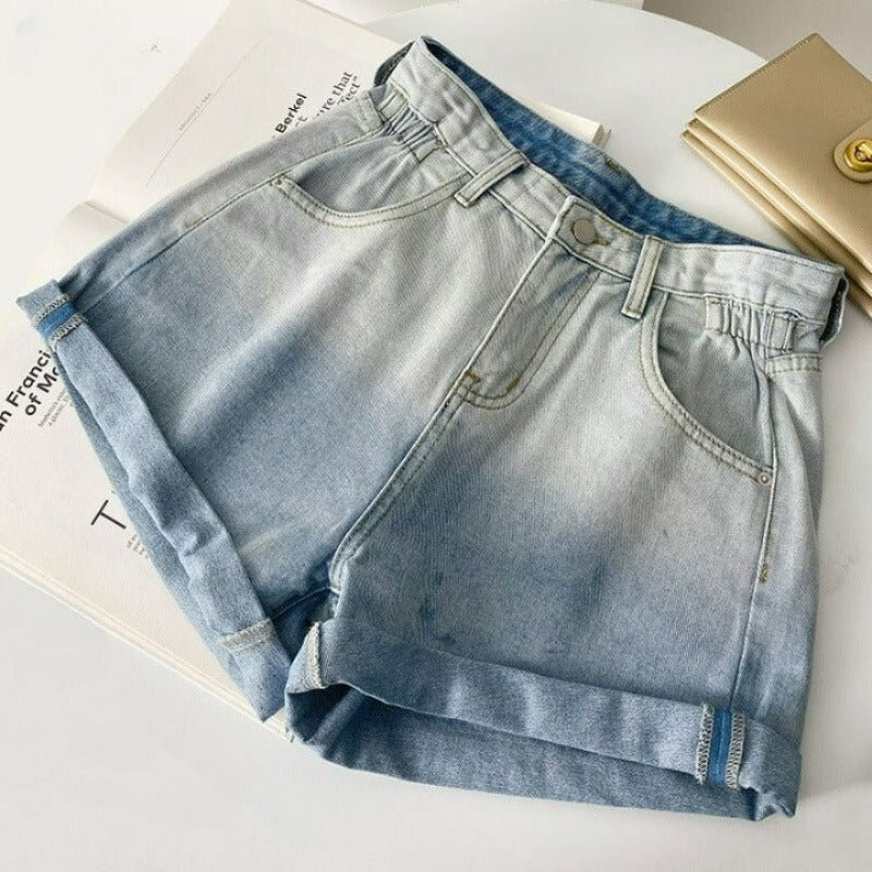 Gradient Denim Shorts For Women-Legletic