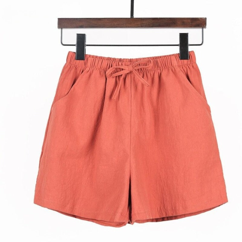 Cotton Linen Shorts For Women-Legletic