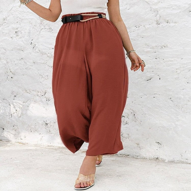 Summer High Waisted Wide Linen Pants For Women-Legletic