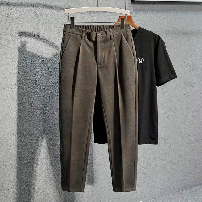 Casual Straight Drape Korean Classic Pants-Legletic