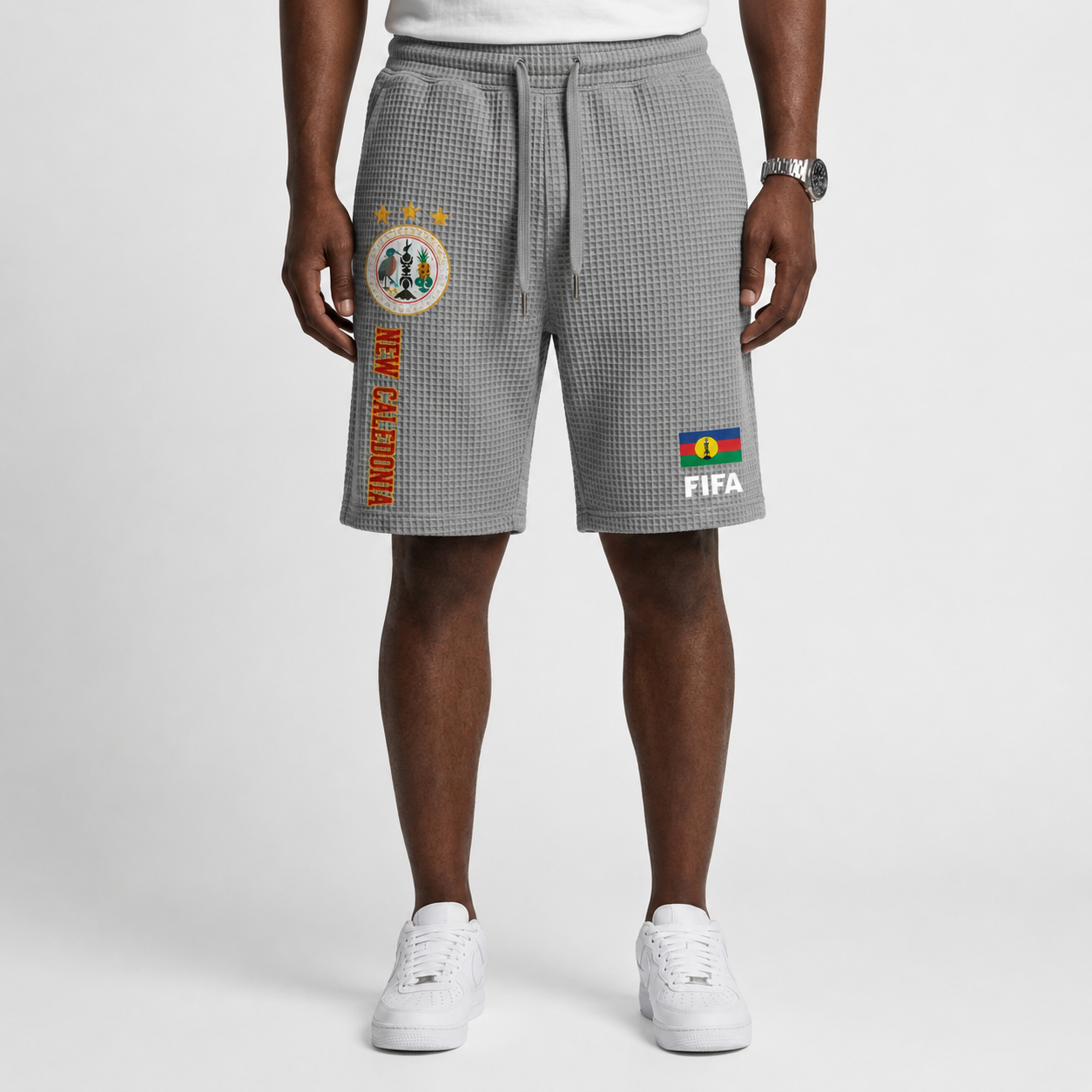 FIFA 2026 Caledonia Printed Waffle Football Fan Shorts