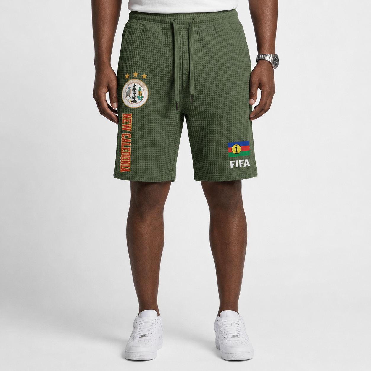 FIFA 2026 Caledonia Printed Waffle Football Fan Shorts