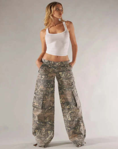 Stealthy Strides Camo Cargo Pants-Legletic