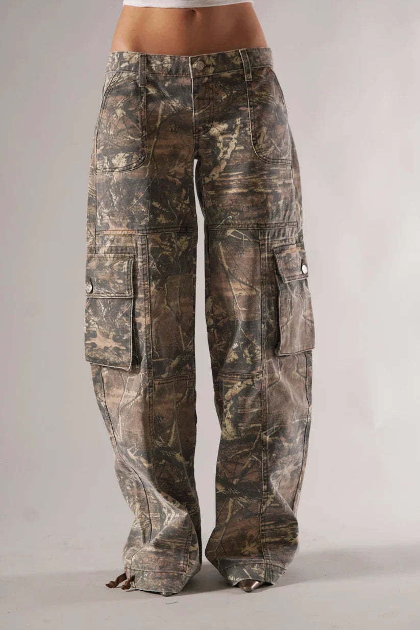 Stealthy Strides Camo Cargo Pants-Legletic