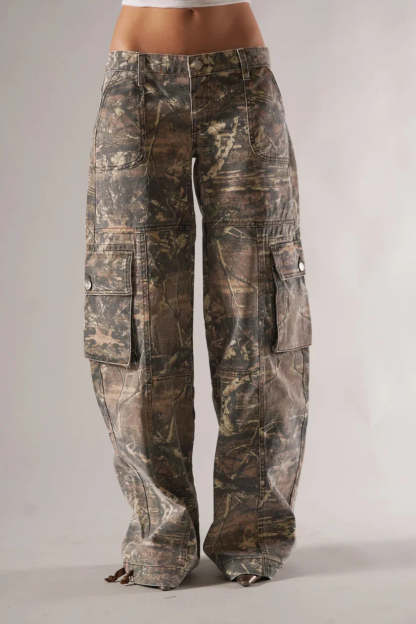 Stealthy Strides Camo Cargo Pants-Legletic