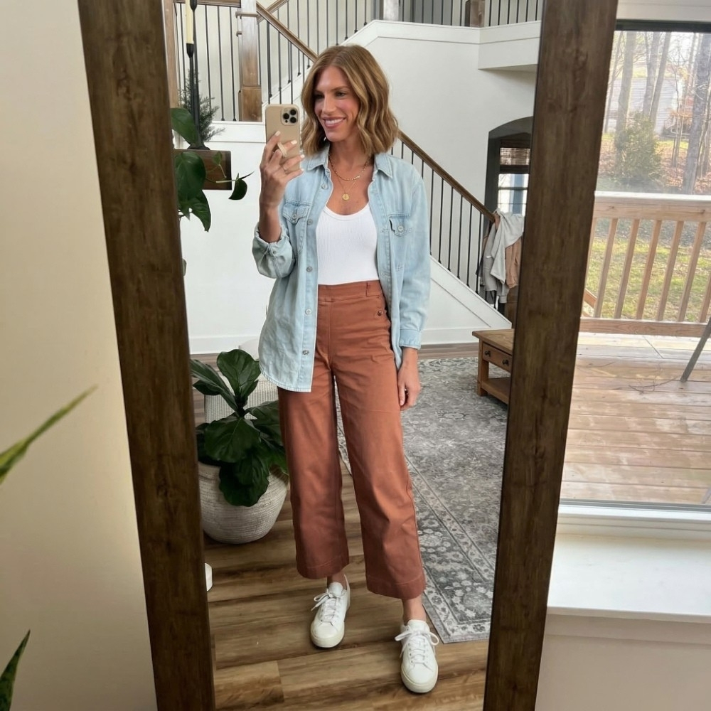 Casual High Rise Cropped Wide Pants For Women