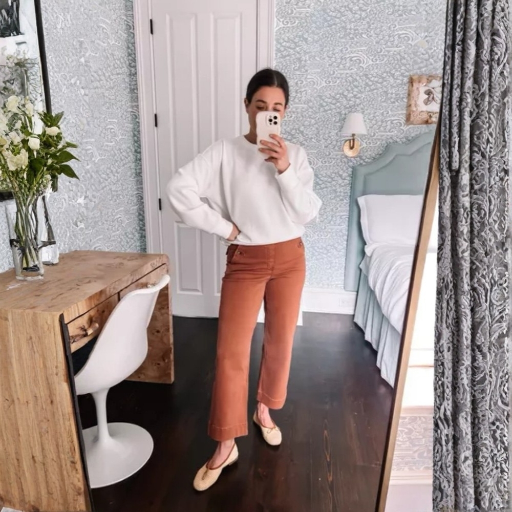 Casual High Rise Cropped Wide Pants For Women