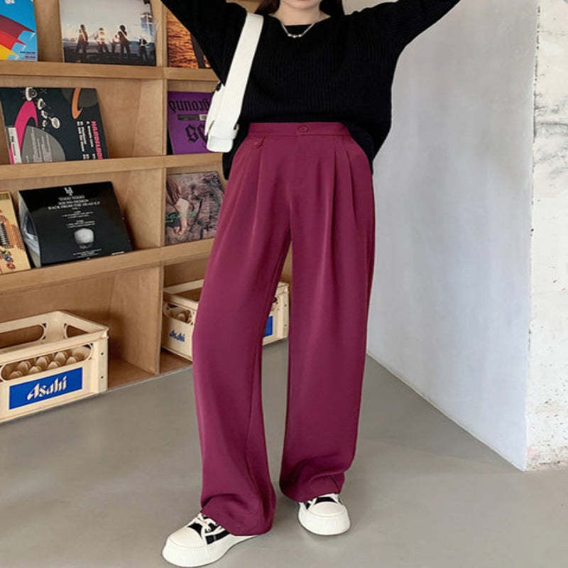 Casual Loose Fit High Waist Wide Leg Pants For Women-Legletic