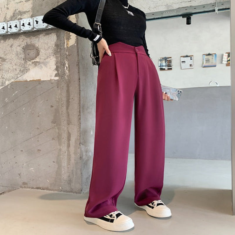 Casual Wide Leg Loose Fit High Waist Pants For Women-Legletic