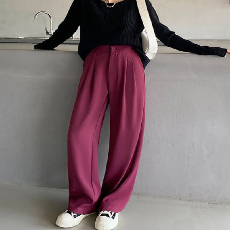 Casual Loose Fit High Waist Wide Leg Pants For Women-Legletic