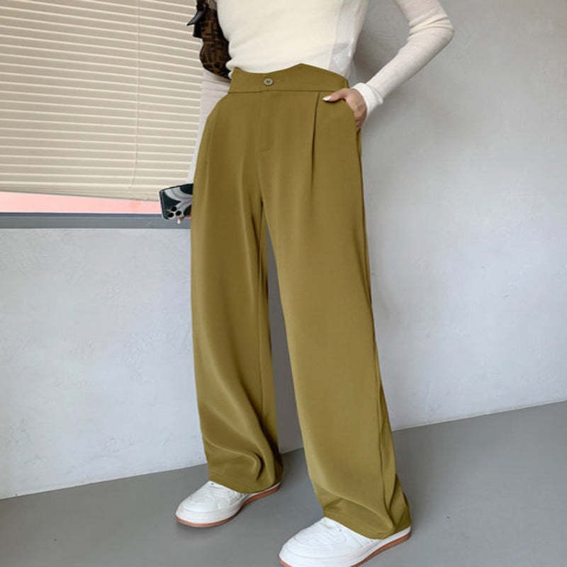 Casual Wide Leg Loose Fit High Waist Pants For Women-Legletic