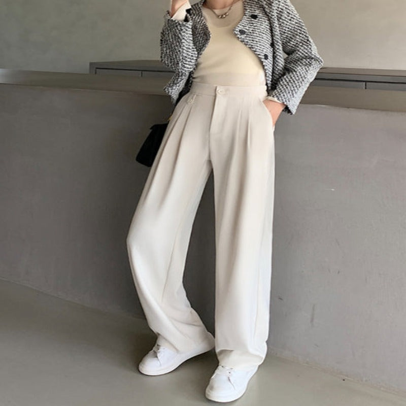 Casual Loose Fit High Waist Wide Leg Pants For Women-Legletic