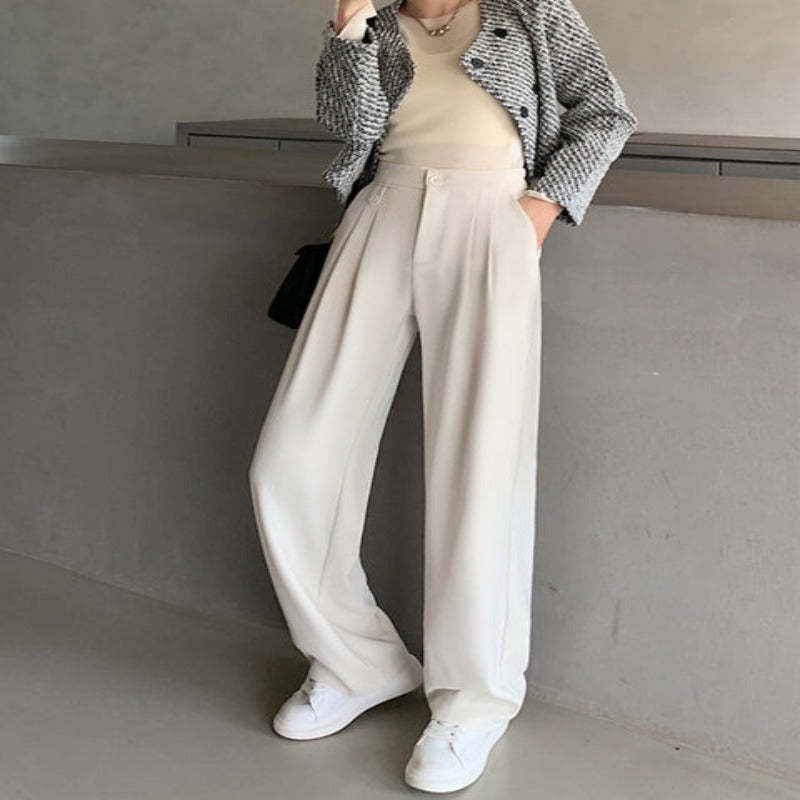Casual Loose Fit High Waist Wide Leg Pants For Women-Legletic