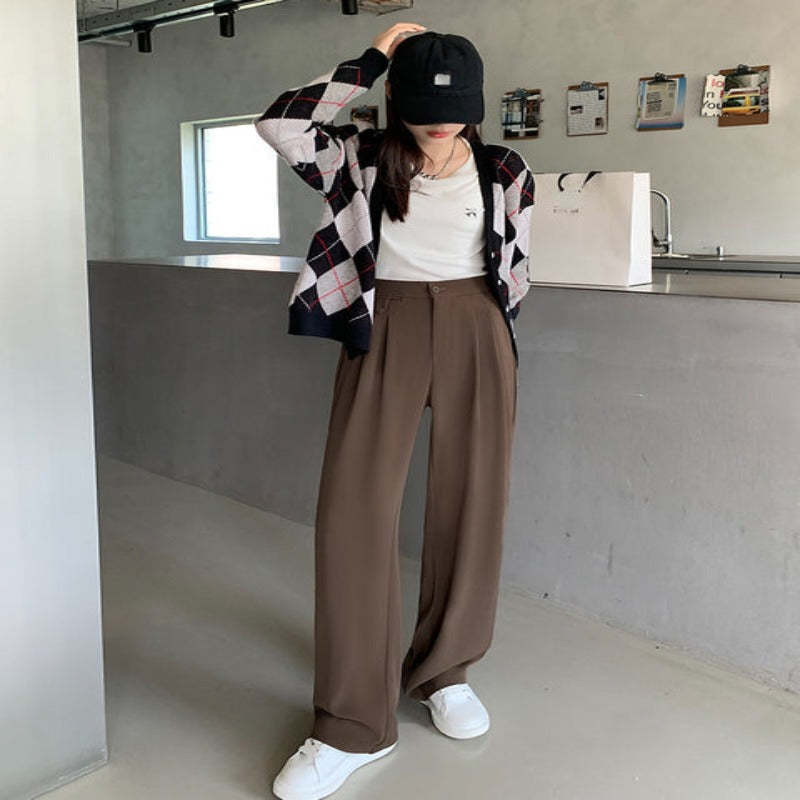 Casual Wide Leg Loose Fit High Waist Pants For Women-Legletic