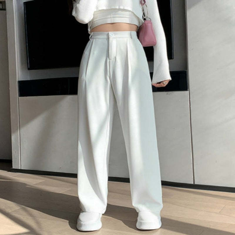Casual High Waist Loose Fit Wide Leg Pants For Women-Legletic