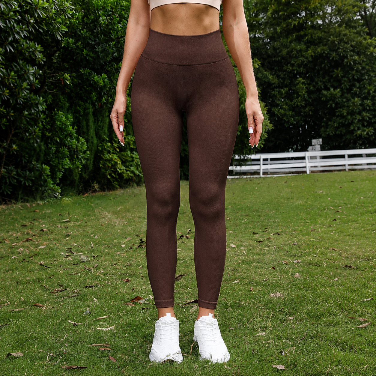 Ribbed High Rise Stretchable Yoga Leggings