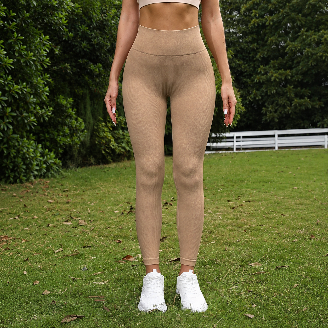 Ribbed High Rise Stretchable Yoga Leggings
