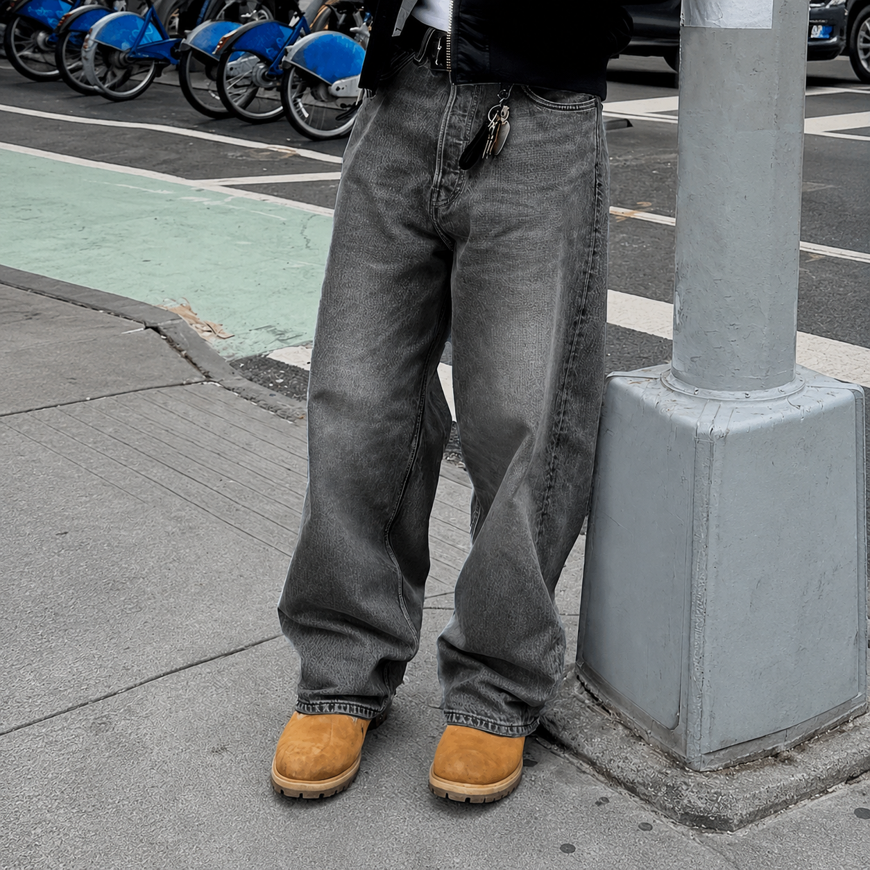Versatile Loose Vintage Themed Denim Jeans For Men