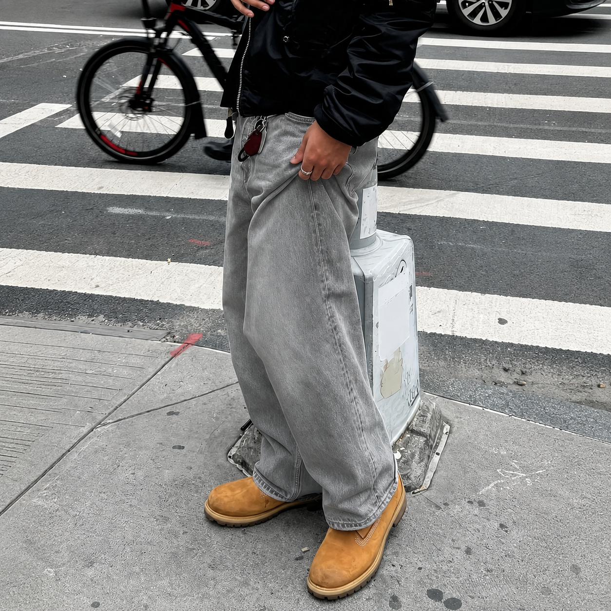 Versatile Loose Vintage Themed Denim Jeans For Men