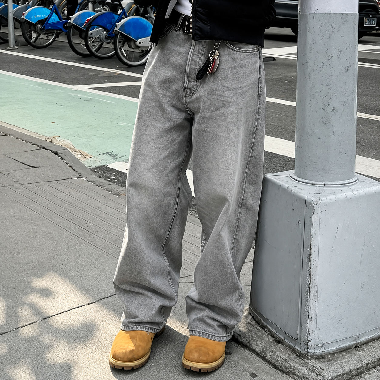 Versatile Loose Vintage Themed Denim Jeans For Men