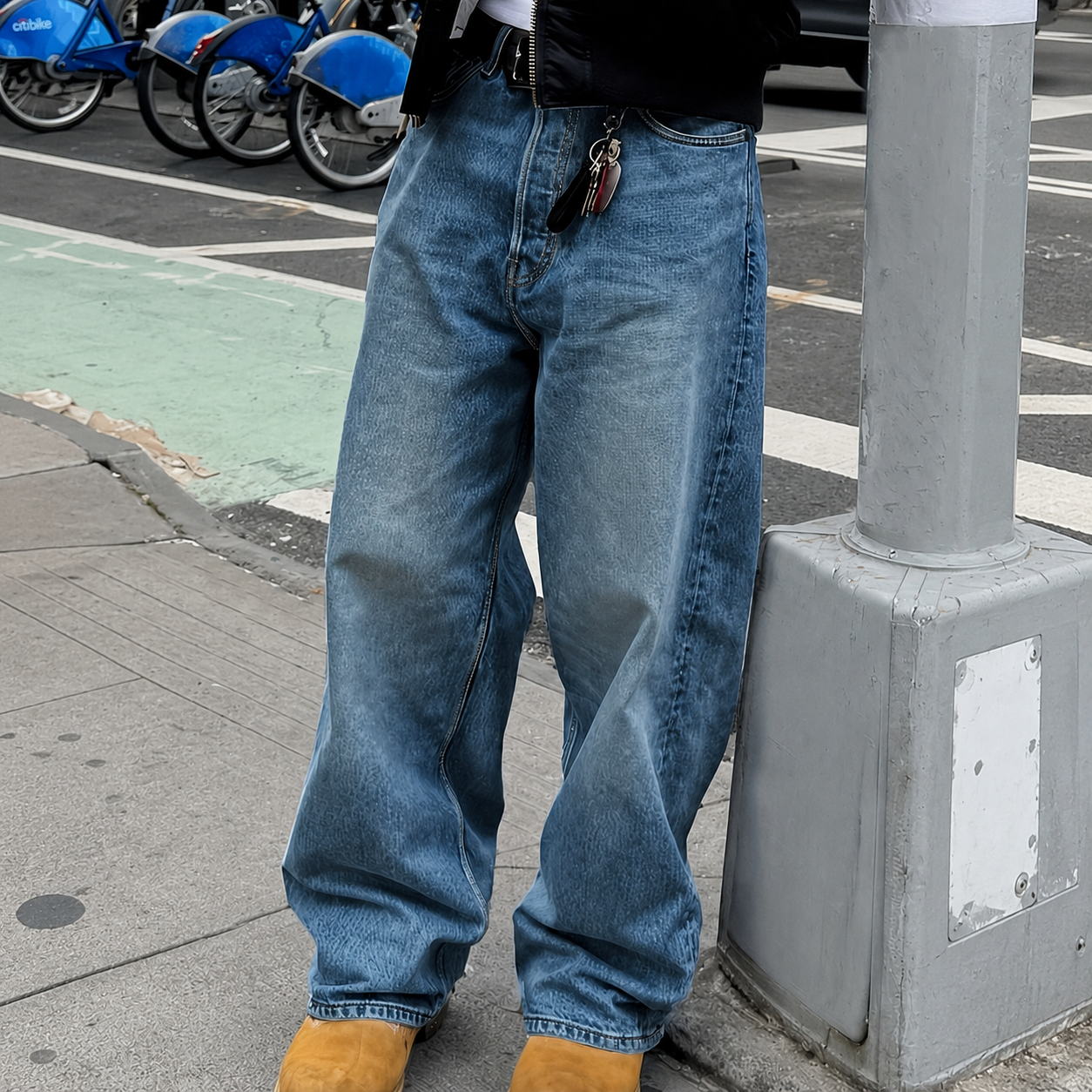 Versatile Loose Vintage Themed Denim Jeans For Men