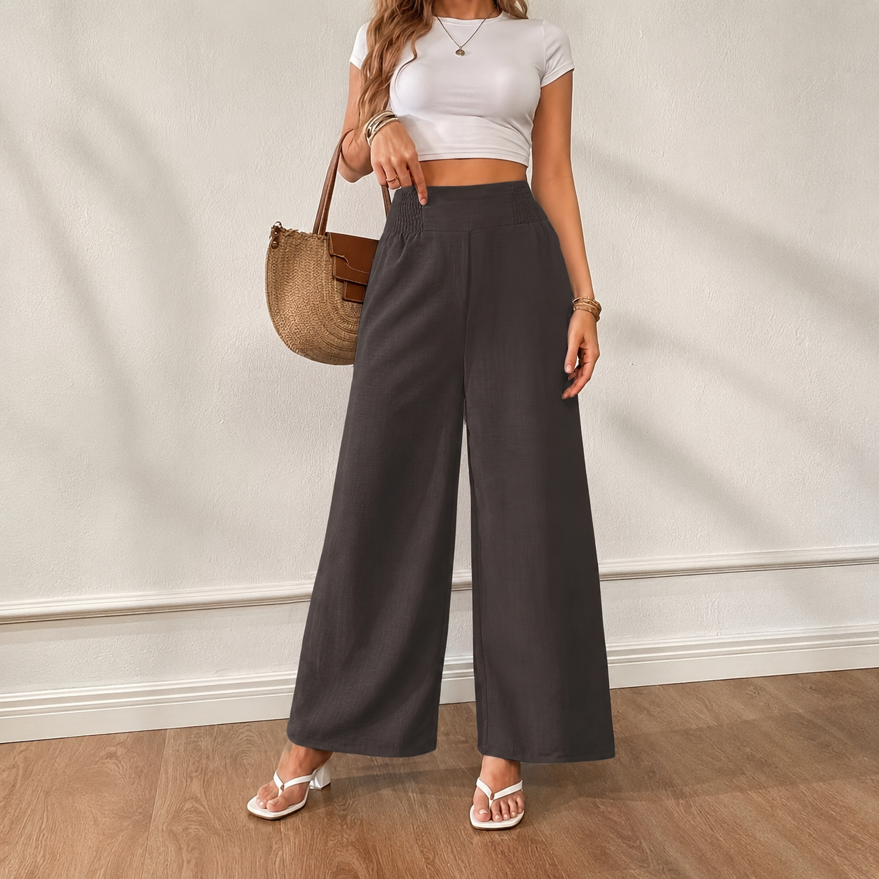 Versatile Wide Length Pants For Daily Wear For Women