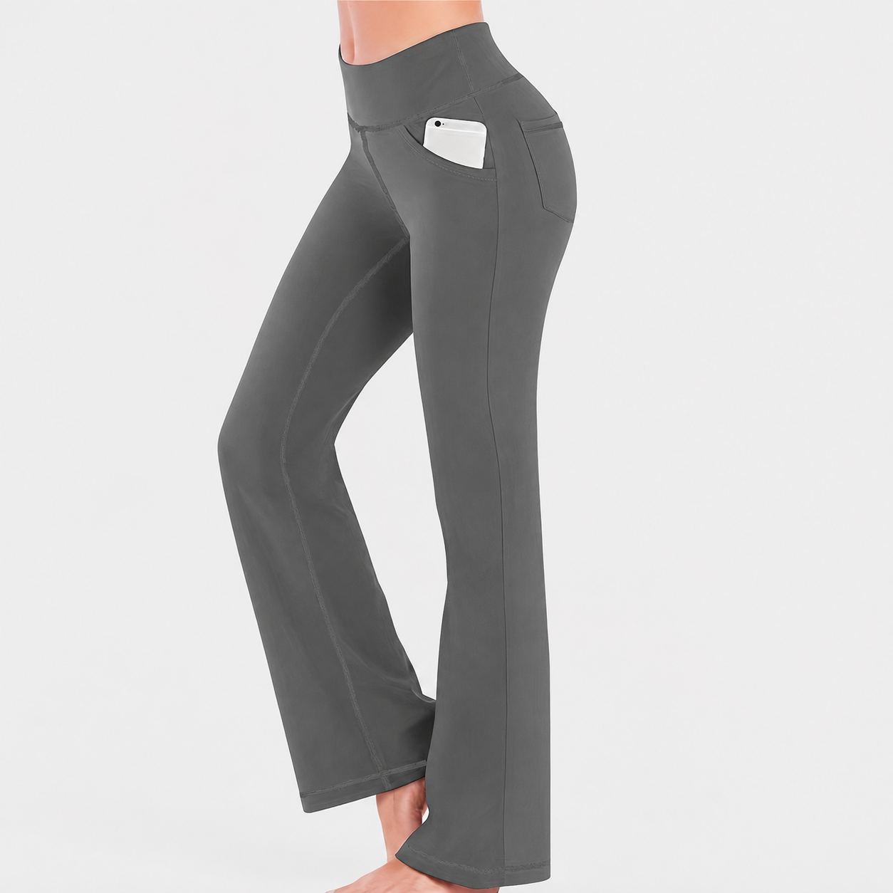 Casual Flared Yoga Leggings With Pockets For Women