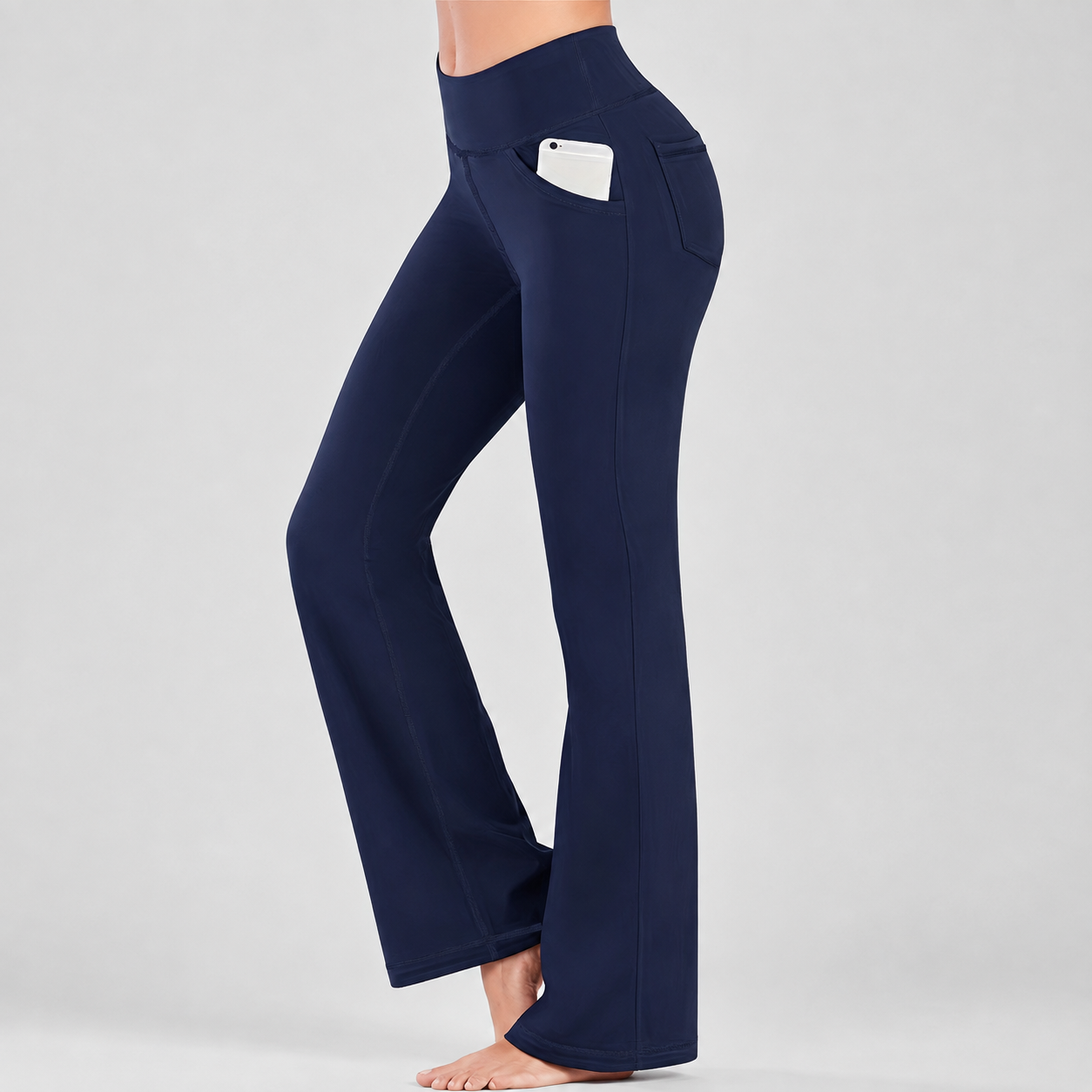 Casual Flared Yoga Leggings With Pockets For Women