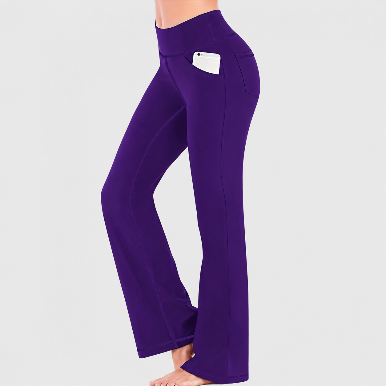 Casual Flared Yoga Leggings With Pockets For Women