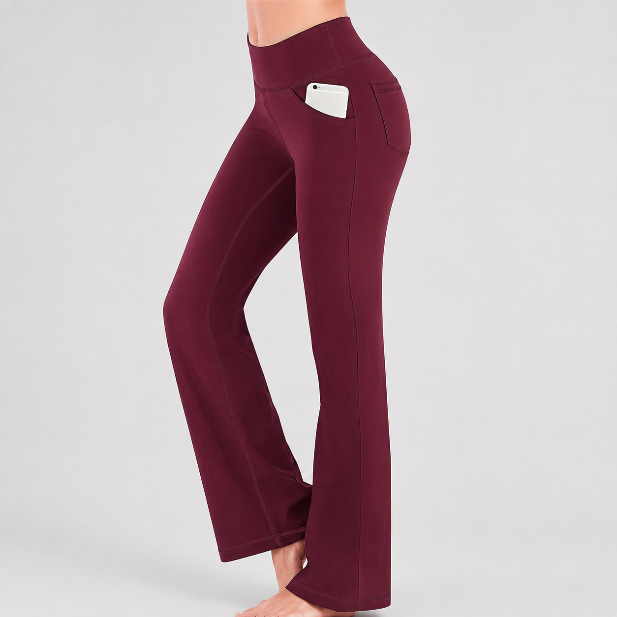 Casual Flared Yoga Leggings With Pockets For Women