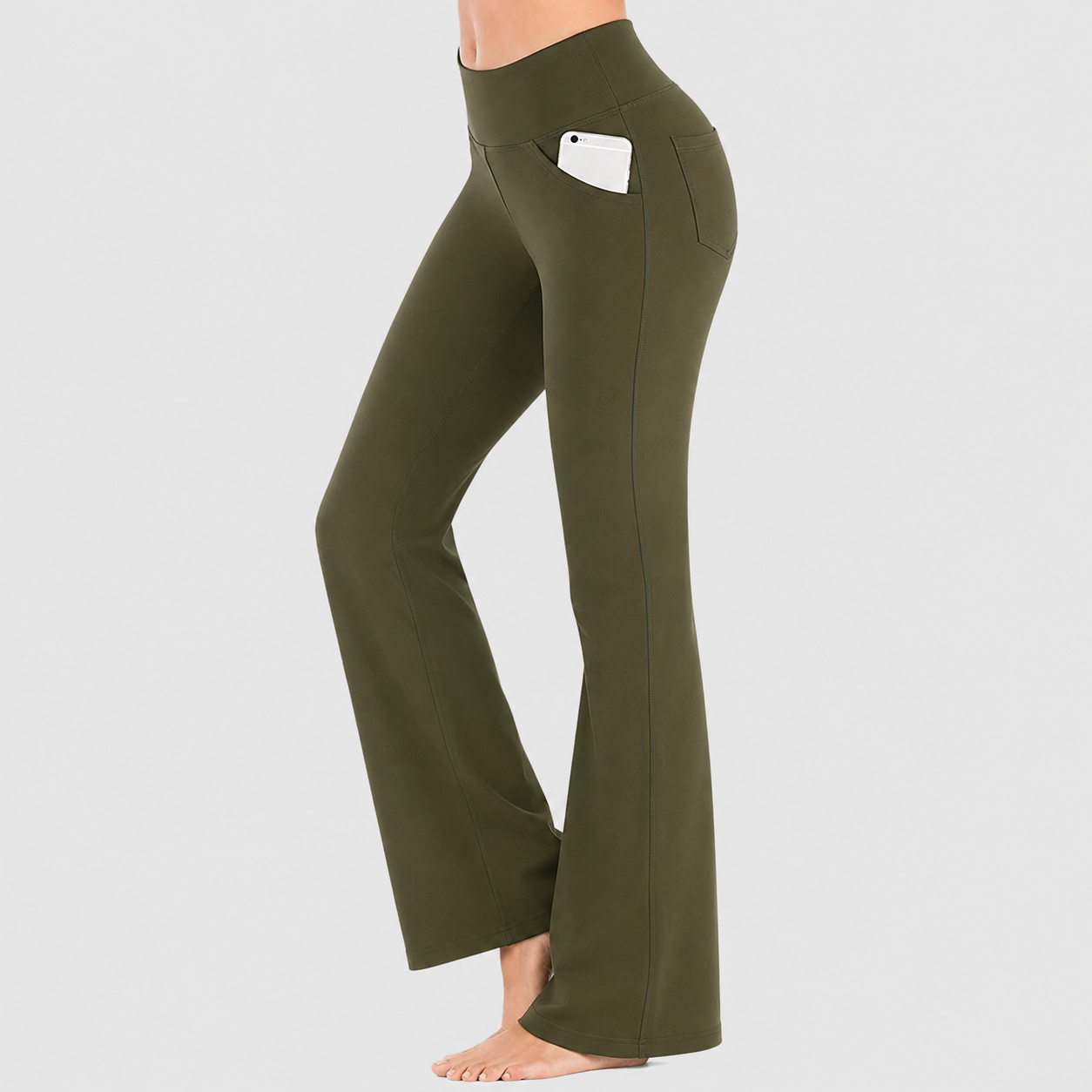Casual Flared Yoga Leggings With Pockets For Women