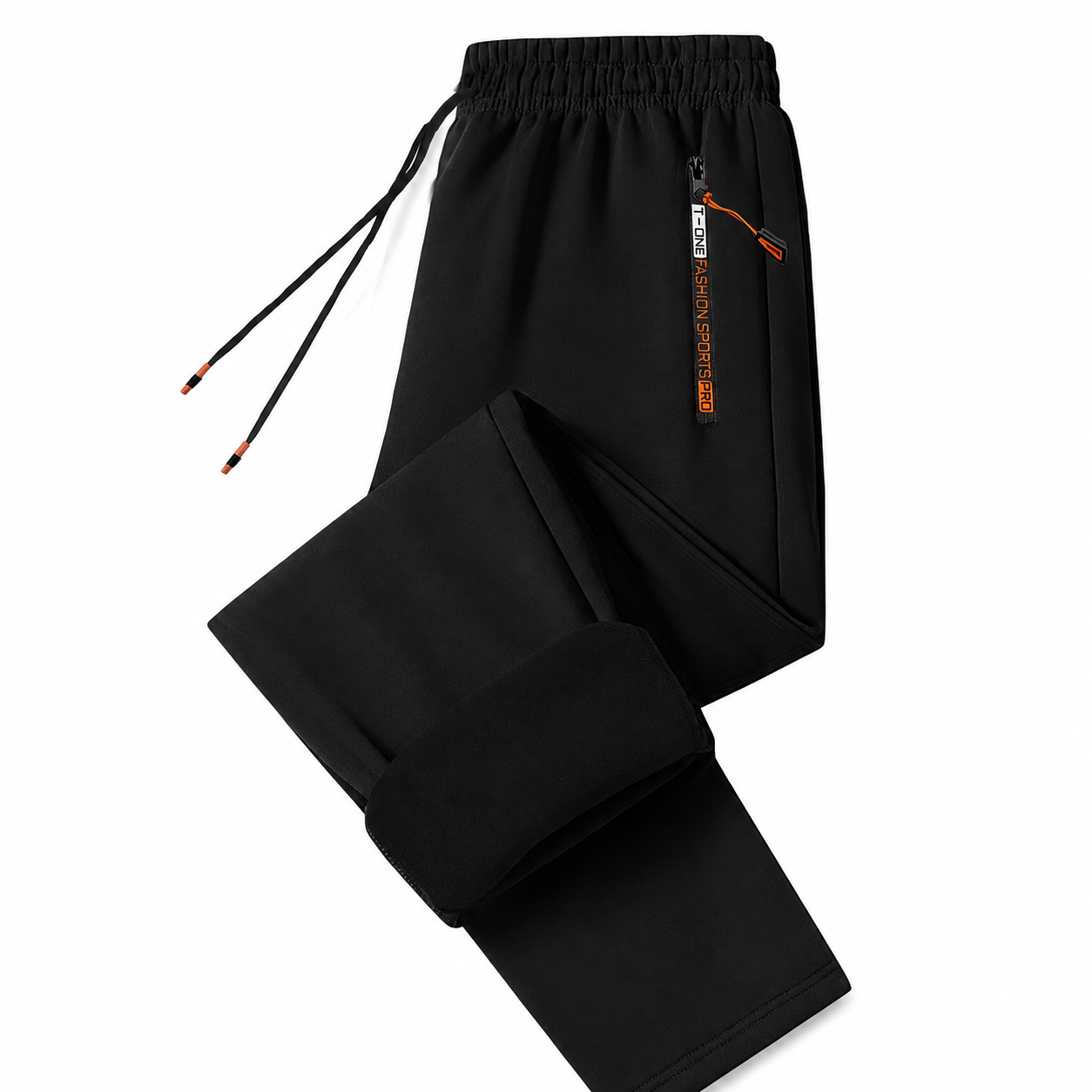 2 Pieces Warm Track Pants With Zipper Pockets For Men