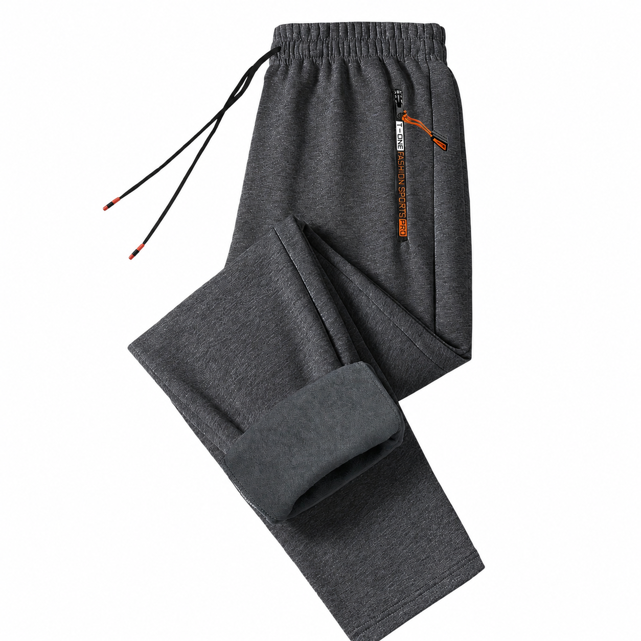 2 Pieces Warm Track Pants With Zipper Pockets For Men