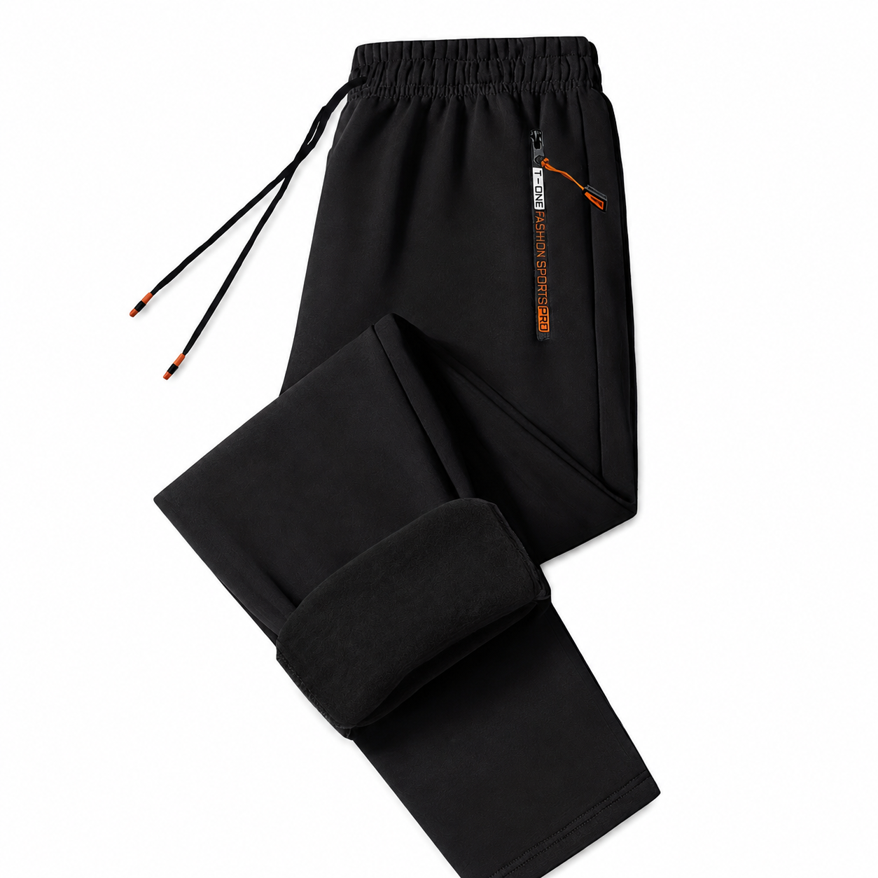 2 Pieces Warm Track Pants With Zipper Pockets For Men