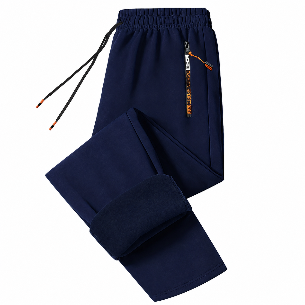 2 Pieces Warm Track Pants With Zipper Pockets For Men