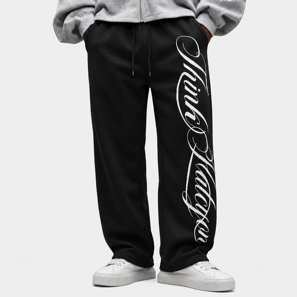 Loose Fit Embroidered Sweatpants For Men