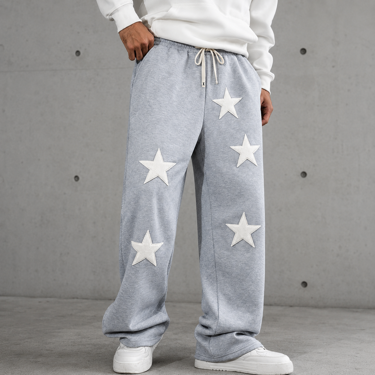Loose Fit Embroidered Sweatpants For Men