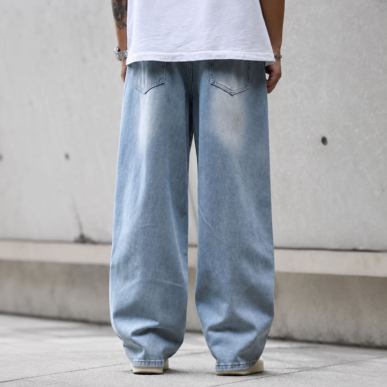 Casual Loose Fit Street Style Denim Jeans For Men