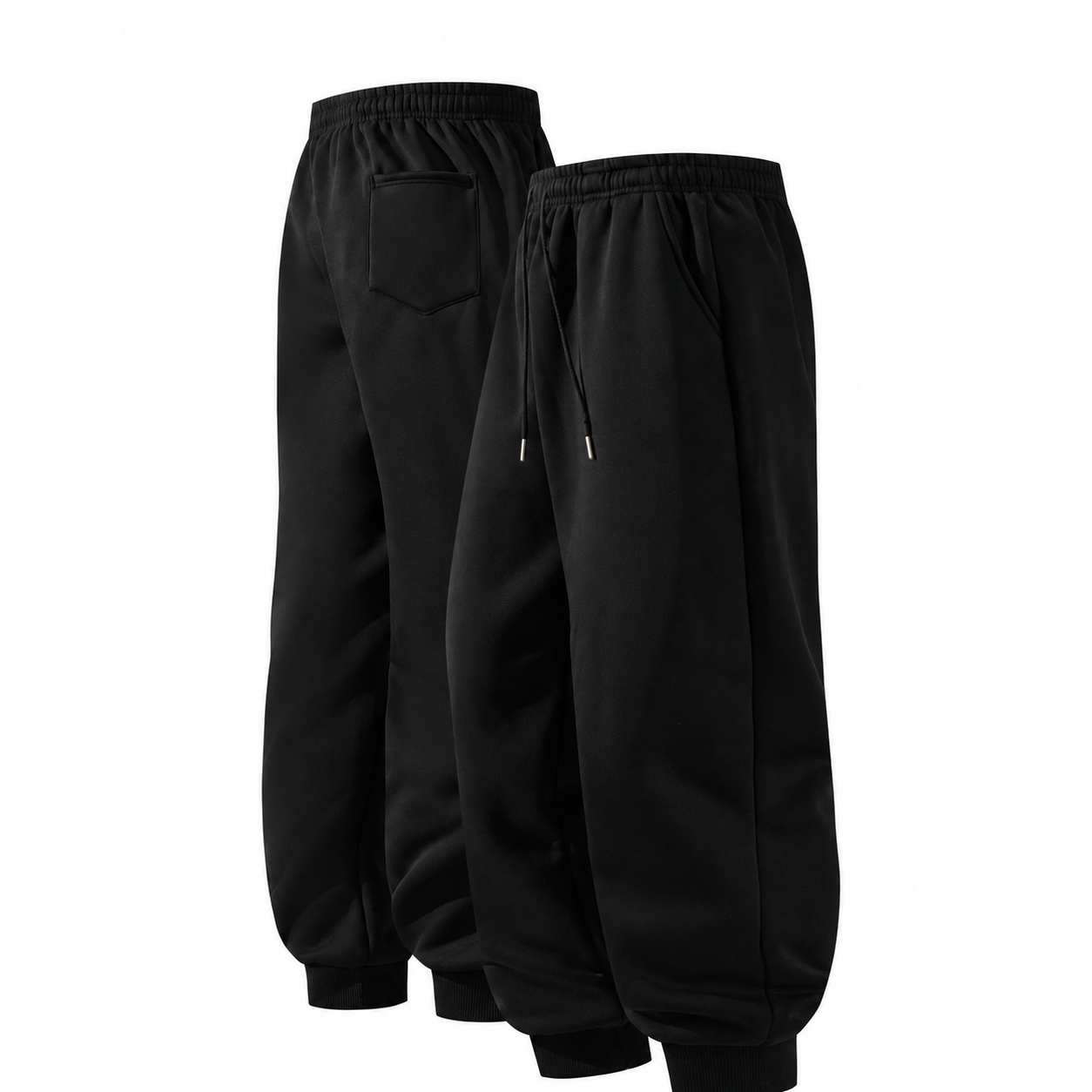 Solid Colored Drawstring Jogger Pants For Men