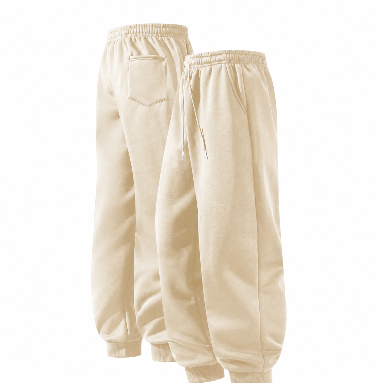 Solid Colored Drawstring Jogger Pants For Men