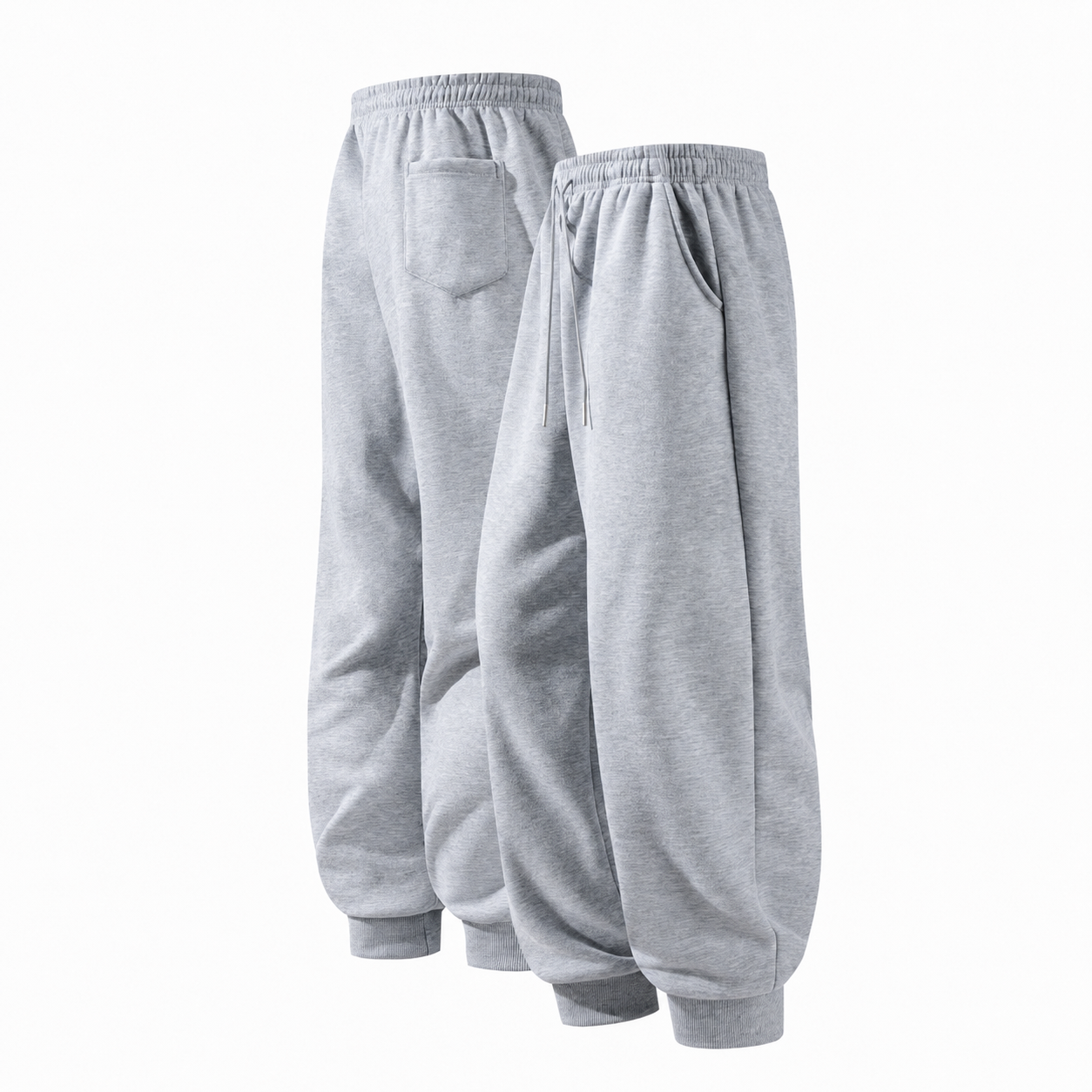 Solid Colored Drawstring Jogger Pants For Men