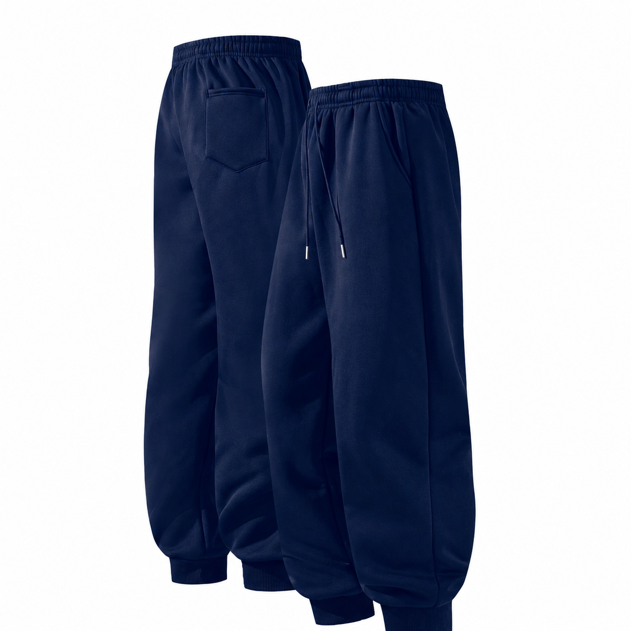 Solid Colored Drawstring Jogger Pants For Men
