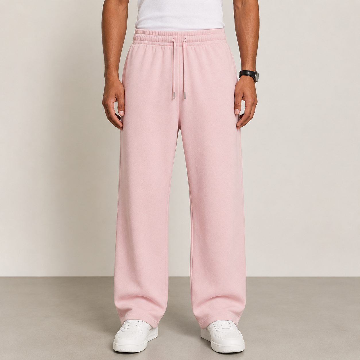 Loose Fit Wide Length Sports Pants For Men