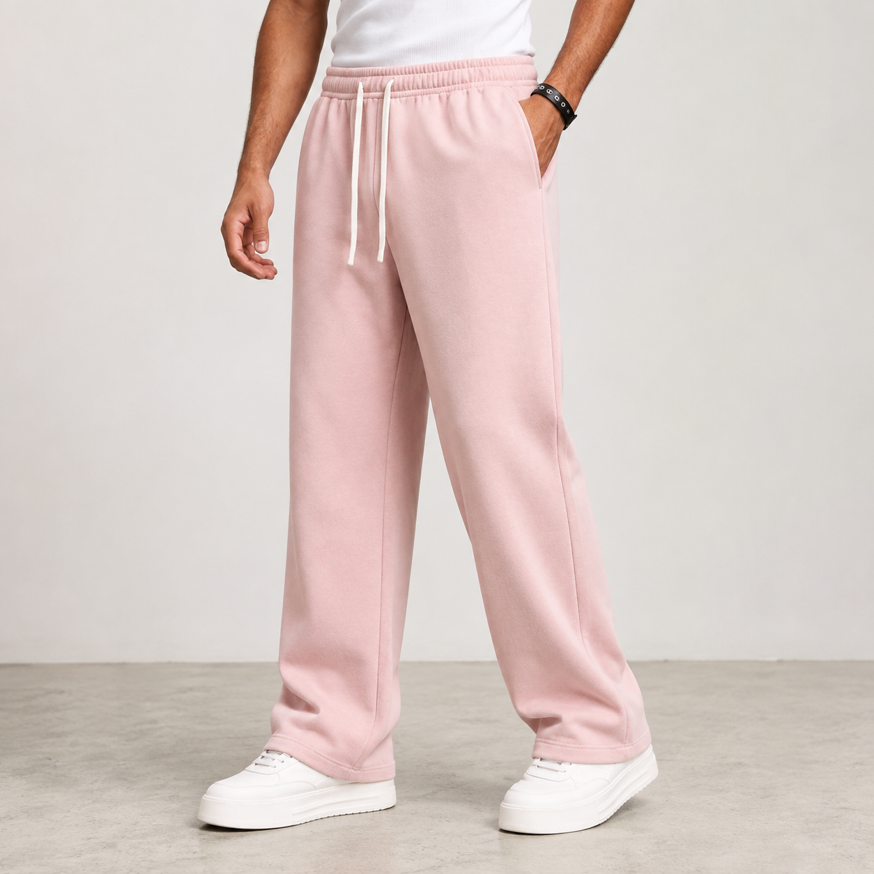 Loose Fit Wide Length Sports Pants For Men
