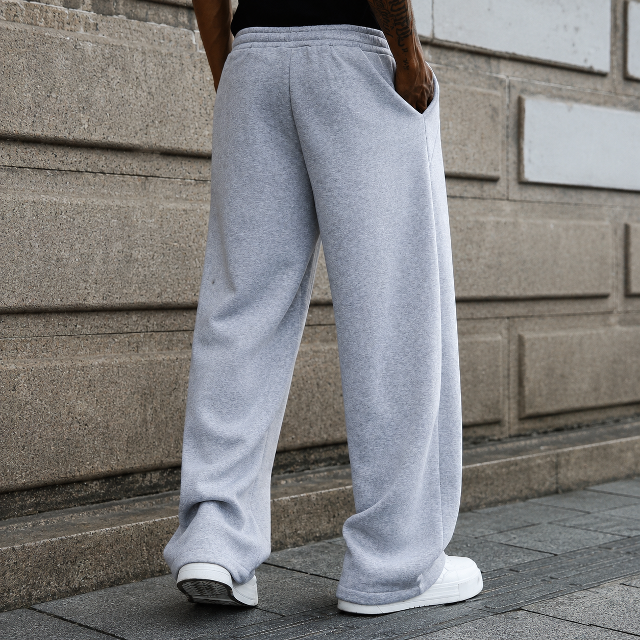 Casual Wide Loose Sports Pants With Drawstring For Men