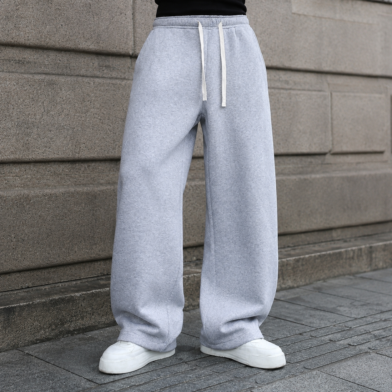 Casual Wide Loose Sports Pants With Drawstring For Men