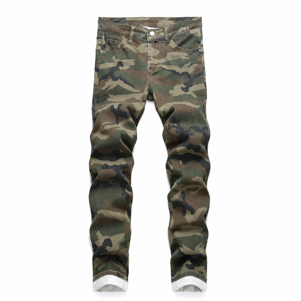 Casual Cotton Slim Jeans Washed Denim Pants For Men